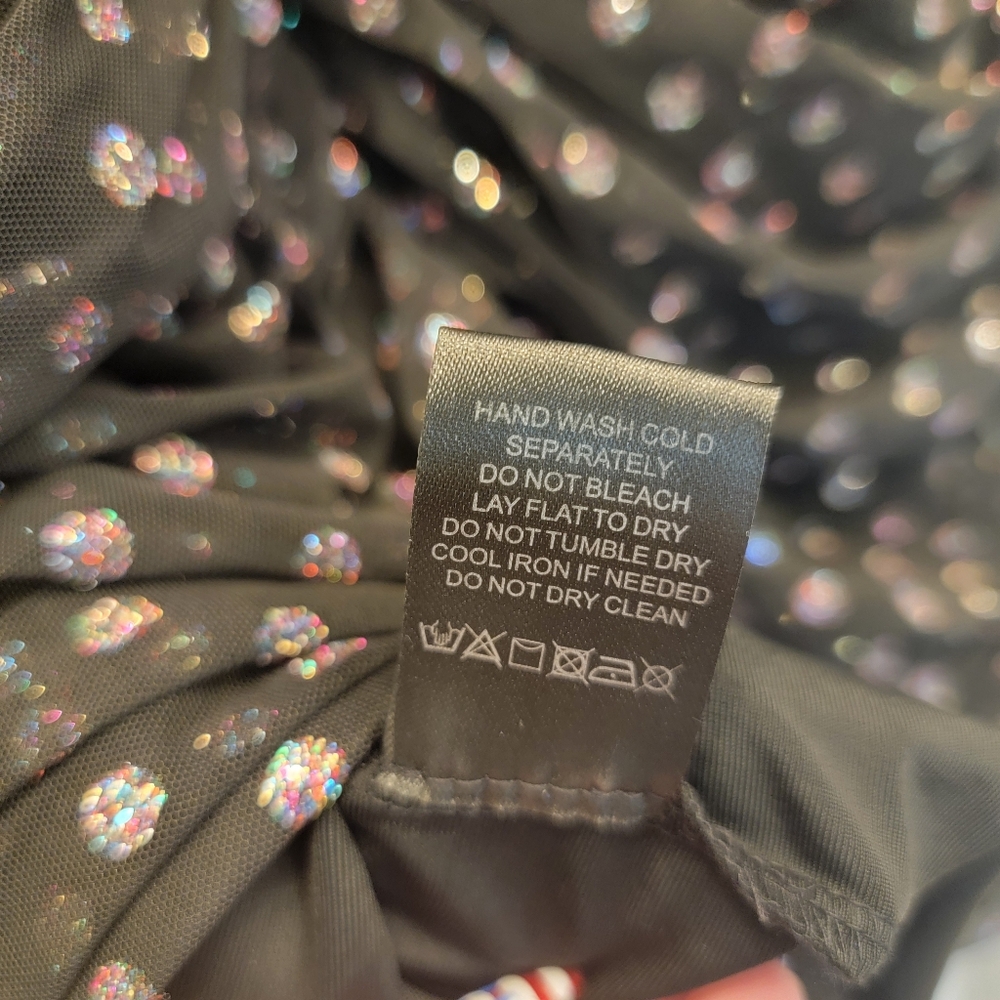 NBD Abigail Dress Black Sparkly Cut Out Mini Size Large - Picture 14 of 15
